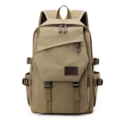Men's Retro Canvas Backpack, Large Capacity for Travel and Outdoor Use - 8