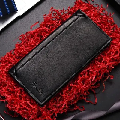 Men's Long Ultra-Thin Leather Wallet with Multiple Card Slots, Retro Style - 4