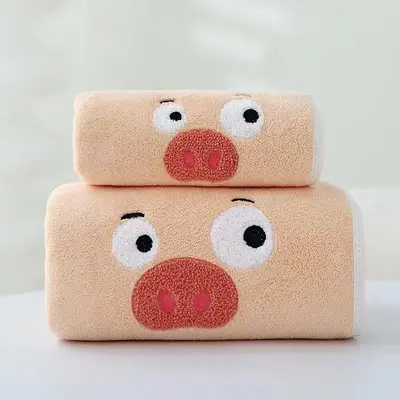 Mercan Kadife Banyo Havlusu 2'li Set