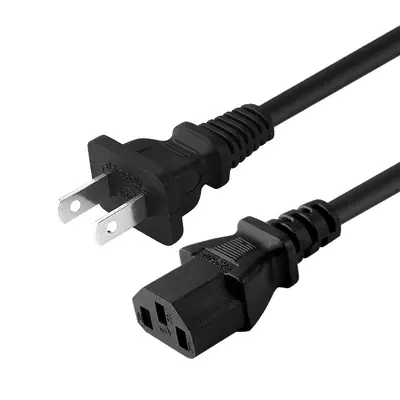 JIS Figure-8 Power Cord for Computers, Two Flat Blade Plug with Hole