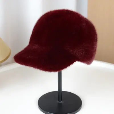 2025 Cross-Border Export Baseball Cap Unisex Faux Mink Warm Stylish Autumn Winter Versatile Fashion Commuting