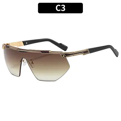 Unisex-Sonnenbrille mit Halbrahmen im Punk-Sportstil, bunt, trendig - 8