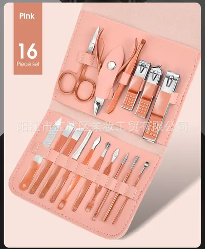 Matcha green 16-piece nail scissors set, manicure tools - 7