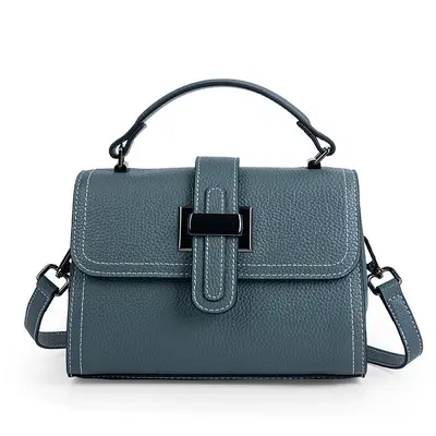 Elegant Women's Handbag Genuine Leather Small Square Bag - 6