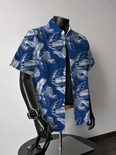Hong Kong style vintage Hawaiian American short sleeve floral shirt men's summer casual trendy beach couple shirt - 4