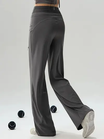 Loose yoga long pants women wide leg pilates fitness long sleeve - 6