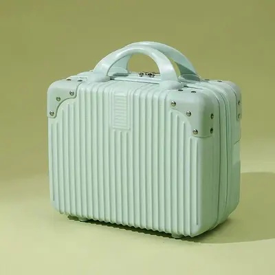 Retro suitcase 14 inch cosmetic bag small suitcase mini souvenir small lightweight password box travel box - 13