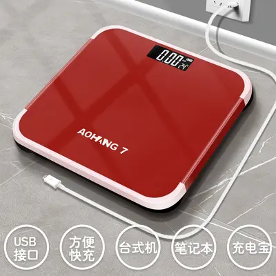 Rechargeable Electronic Body Scale, Battery-Powered Adult Health Scale