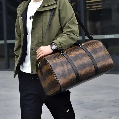Men's travel bag, crocodile pattern, outdoor sports