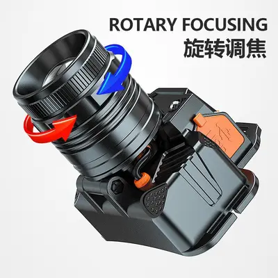 Rechargeable Waterproof LED Head Lamp with Zoom Sensor for Fishing