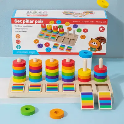 Sıralama halkası seti, altı renk, eğitici - 3