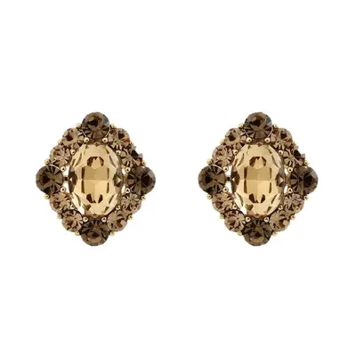 Ohrringe, champagnerfarben, Zirkonia-Diamant, elegant - 6