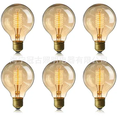 G80 Edison Bulb 40W Spiral Vintage Tungsten Filament 220V