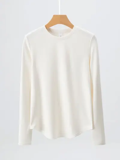 Damen-Sport-Langarmshirt, gebürstet, locker geschnitten