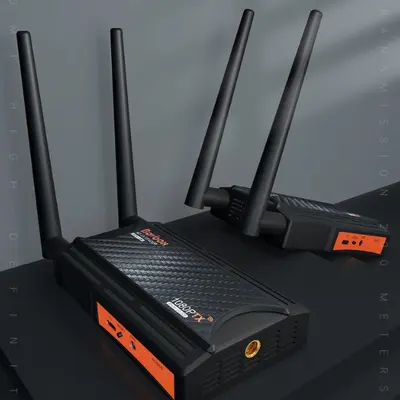 Kablosuz HDMI Ekran Yansıtma Cihazı Yüksek Çözünürlüklü Ses İletim Uzatıcı 250 Metre Kablosuz Görüntü Aktarım Desteği Bir Verici Dört Alıcı