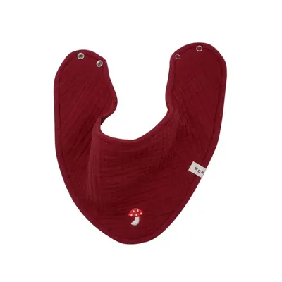 100% Cotton Embroidered Baby Bib, Thin Solid Colour - 12