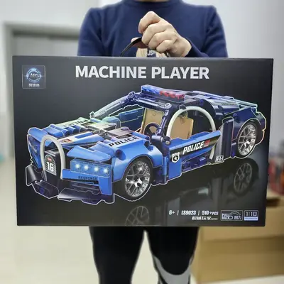 Pull-Back Building Block Off-Road Sports Car Assembly Model for Boys, Gift Box - 4
