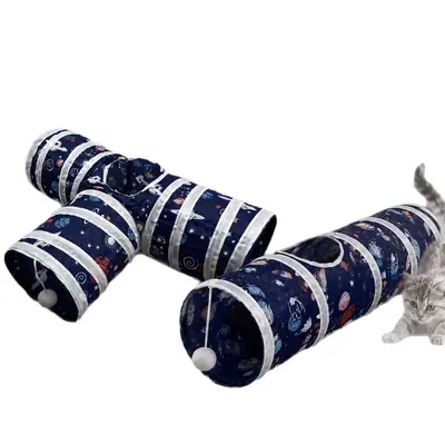 Foldable Starry Sky Cat Tunnel, Wear and Scratch Resistant, Interactive Toy