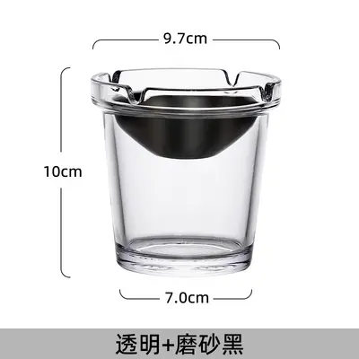Funnel Glass Ashtray with Lid for Home and Living Room - 8