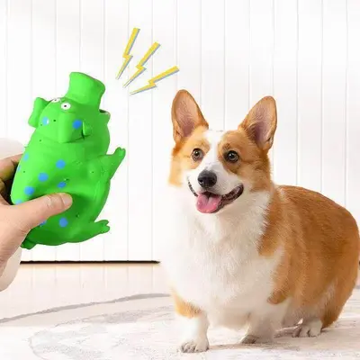 Quietschendes Schwein, strapazierfähiges, bissfestes Kauspielzeug, quietschender Kauknochen mit Noppen, Schwein-Haustierspielzeug für Hunde, bissfestes Hundespielzeug