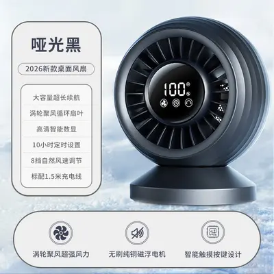 2026 Model Quiet USB Desktop Circulation Fan, Oscillating - 7