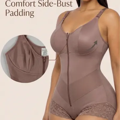Cross-border New Arrival European and American Plus Size Shapewear Bodysuit, Butt Lifting and Tummy Control Slimming Bodysuit, Amazon Wholesale Zipper Shapewear