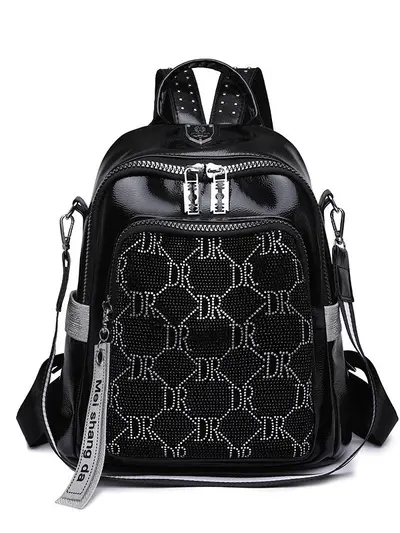 Women's Rhinestone Backpack, Large Capacity Travel Backpack - 6