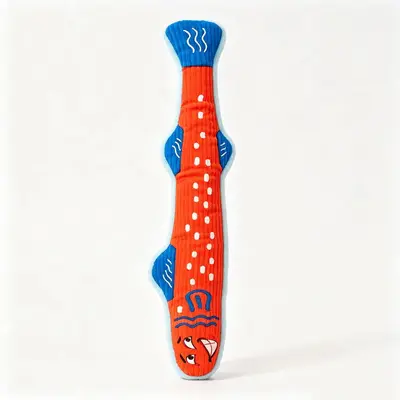Catnip Crinkle Fish Cat Toy, Bite-Resistant Long Fish-Shaped Plush Pillow - 6