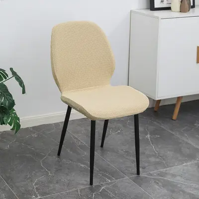 Moderner einfacher einfarbiger Ananas-Gitter-Stuhlbezug, Schalenstuhlbezug für Esstisch und Stuhl mit integriertem elastischem Rand, grenzüberschreitender Stuhlbezug Großhandel - 12