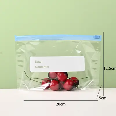 Ev tipi gıda sınıfı fermuarlı saklama torbası, buzdolabı ve dondurucu için - 7