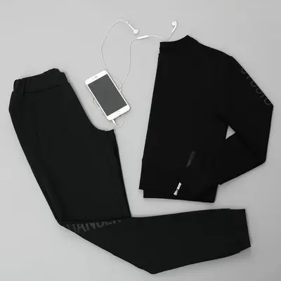 Women's Yoga Set, 3-Piece, Long Sleeve Sweatshirt and High-Waist Pants - 10