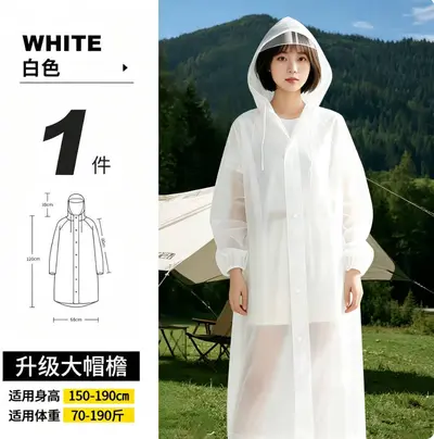 EVA-Regenjacke mit Kapuze, lang, Einweg - 6