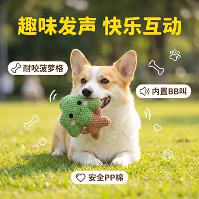Brokkoli-Hundespielzeug mit Quietscher, zum Zahnen, für kleine bis mittelgroße Hunde