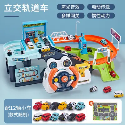 儿童汽车大楼停车场益智力男孩玩具3岁6轨道闯关大冒险生日礼物 - 9