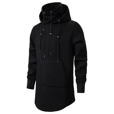 Men's Casual Hooded Fake 2-Piece Long Sweatshirt, Spring Style