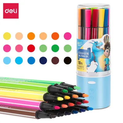 Deli 7060 yıkanabilir sulu boya kalemi seti - 10