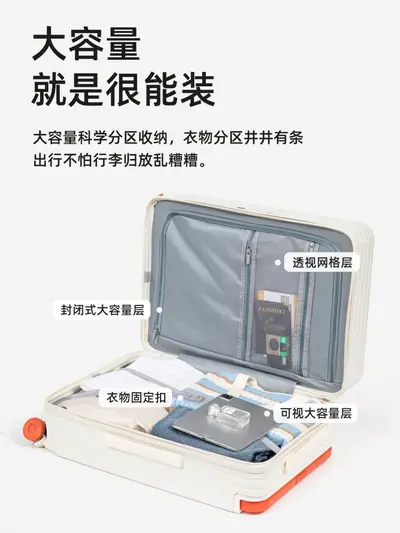 Labubu Print Combination Lock Trolley Suitcase with Silent Wheels - 6
