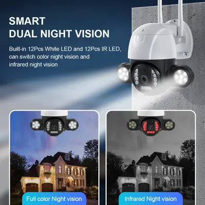 IP66 dış mekan güvenlik kamerası, 360° çift renk, ağ bağlantılı - 4