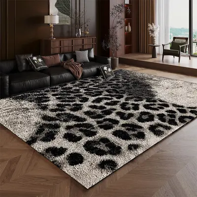 Leopardenmuster-Samtteppich, pflegeleicht, für Wohnzimmer - 7