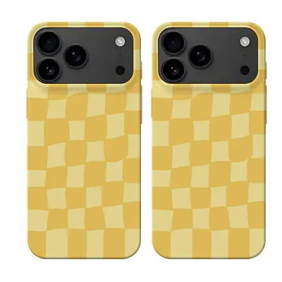 Süt sarısı çerçek desen 2-in-1 manyetik kılıf, Apple 17 Pro Max ve Samsung S22