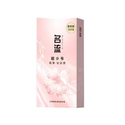 Mingliu ultra ince hyaluronik asitli prezervatif, büyük noktalı, küçük boy, 10'lu paket
