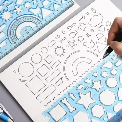 Magic kaleidoscope ruler set student drawing template - 3
