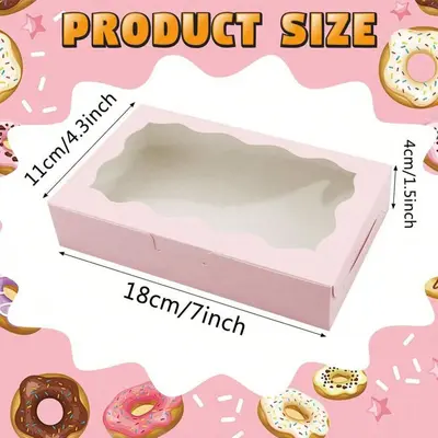 Kraft Paper Cake and Cookie Box with White Clear Window - 9