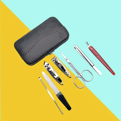 Manicure set, 7-piece, leather case, model 7303 - 2