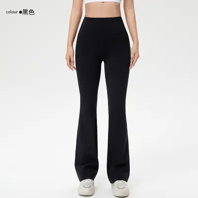 Verlängerte Yoga-Bootcut-Hose leicht ausgestellter Schnitt hohe Taille Pilates - 8