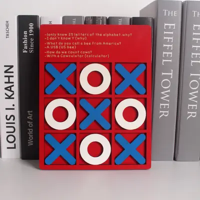 Wooden Nine-Grid XO Tic-Tac-Toe Board Game, Early Education Toy for Children - 7