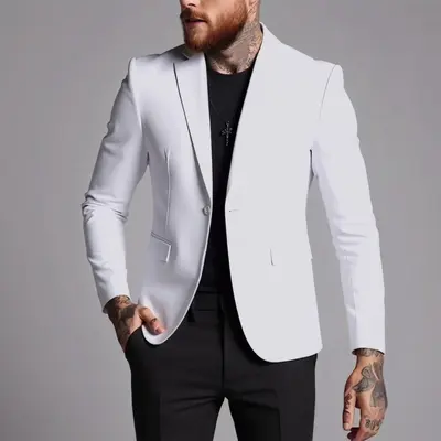 Herren-Anzugjacke, Slim Fit, koreanischer Stil