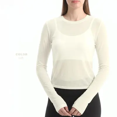 Merinowolle Damen Langarm-Sportoberteil, Herbst Winter - 10