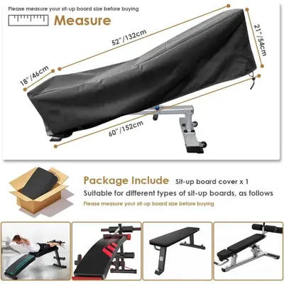 Sit-Up Bench Protective Cover, Waterproof, Dustproof, UV-Resistant