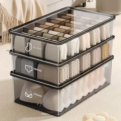 İç çamaşırı ve çorap organizer, 3-bölmeli çekmece kutusu - 2